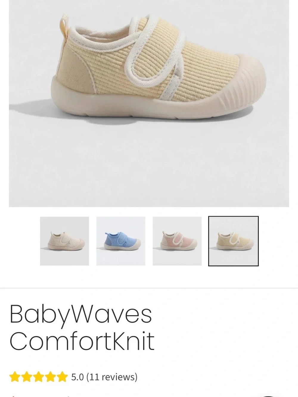 Kids Yellow Slip-On Sneakers with Hook & Loop Strap